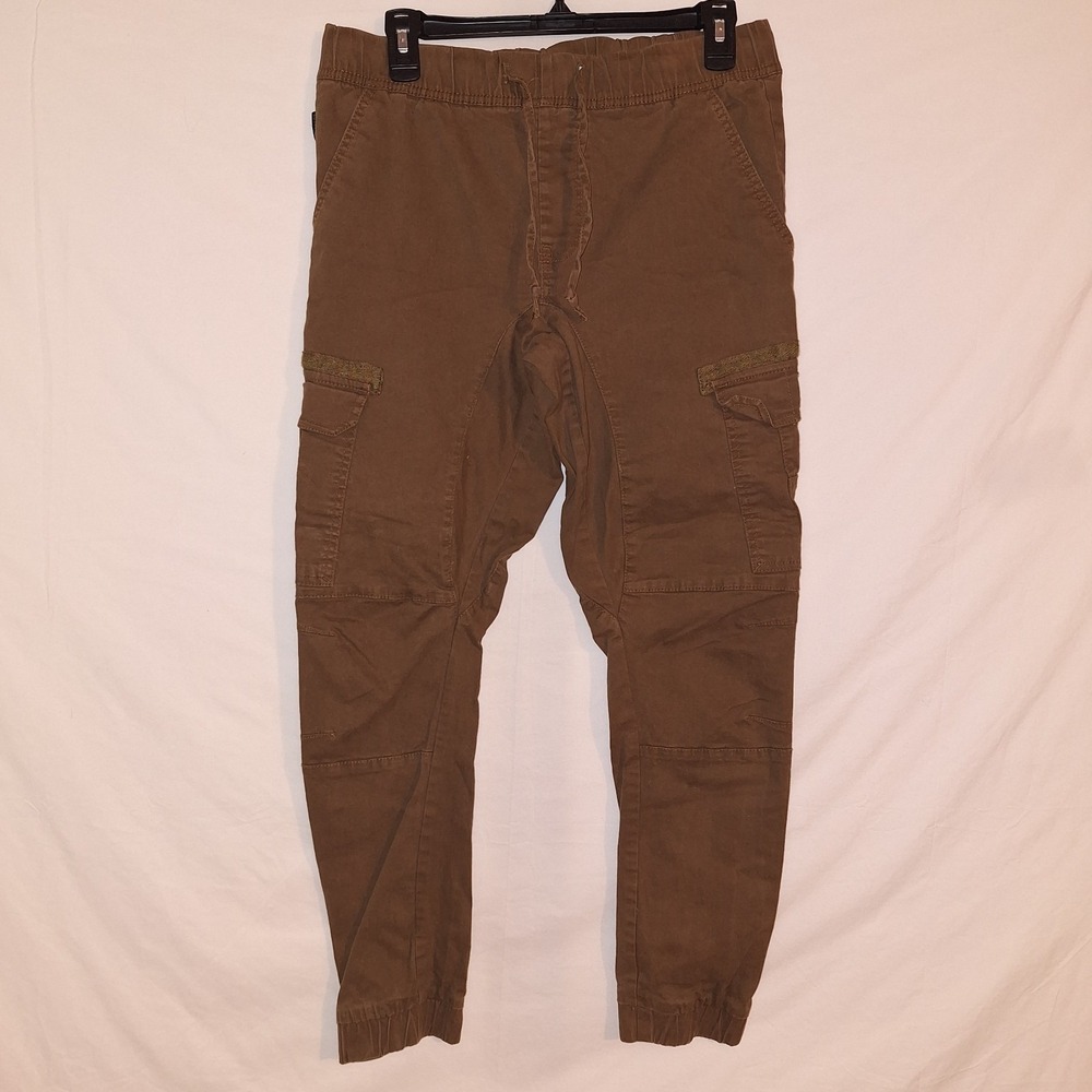 Ring of Fire Brown Cargo Jogger Pants M Utility Streetwear Casual Earthy Tones